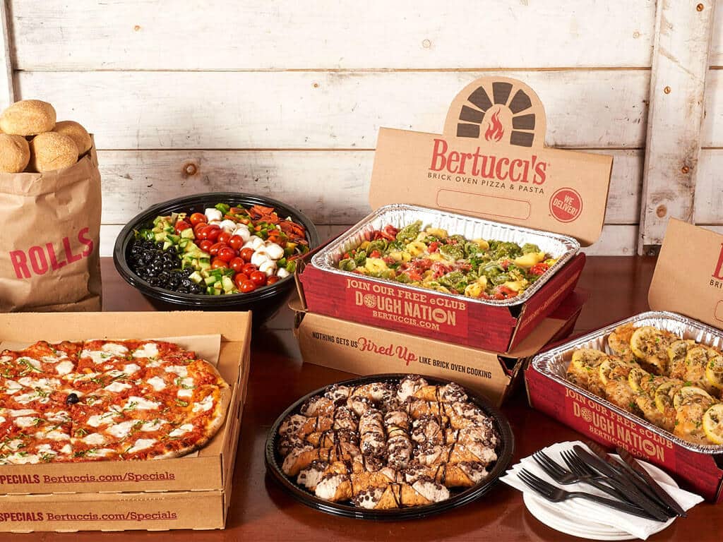 A spread of Bertucci's catering